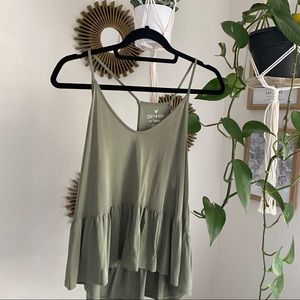 American Eagle soft and sexy green peplum tank